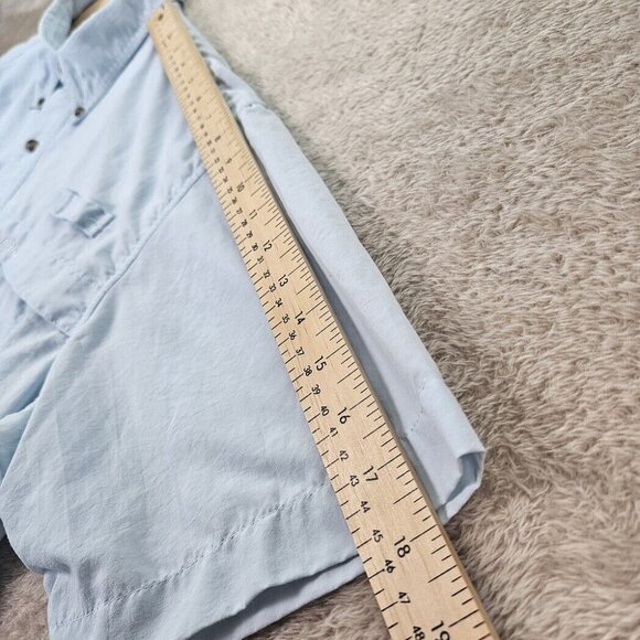 LL Bean Vented Shirt Button-Down Men's Size L Blue Pockets Fishing Short Sleeve - Picture 6 of 10